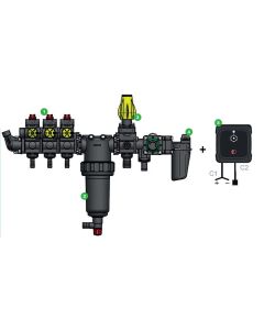 Kit 3 V&iacute;as V&aacute;lvulas Manual volumetrico corte general electrico + caja control