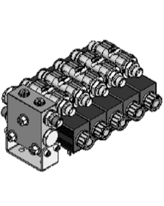 Distribuidor Electro Hidráulico 9 Elementos DNCE50/9 BZ UL AE1X9 "M" 12V ZN Fundición