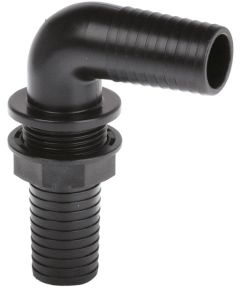 Racor Pasapared Curvo con Tuerca PP, G1/2", Ø 15-17 mm - 10,5 mm, L=80 mm