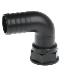 Racor 90º PP Rosca Hembra, G3/4", Ø 25 mm, L=53 mm