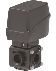 Válvula Eléctrica De Bola Conexión Interna 3 Vías Lateral H 1"1/2