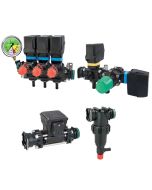 Grupo Electrico 5 Vías Retorno Calibrado + Válv. Mando General + Válv. Prop. Elect. 180 L/min + Caudalímetro Orion + Filtro 326