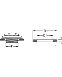 Junta Plana EPDM, G3/8" Pasapared Rosca Macho