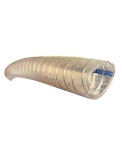 Manguera PVC Plastificado con Espiral Acero Galvanizado Ø Int 20 mm, Ø Ext 27 mm Transparente